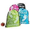 Large Exercise Your Faith Drawstring Bags - 12 Pc. Image 1