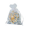 Large Fleur De Lis Organza Drawstring Bags - 12 Pc. Image 1
