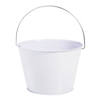 Large Galvanized White Pail Image 1