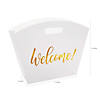 Large Gold Foil Welcome Cardstock Gift Bags with Cutout Handle - 12 Pc. Image 1