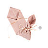 Large Pink Burlap Drawstring Favor Bags - 12 Pc. Image 1