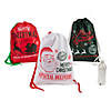 Large Santa Drawstring Bags - 3 Pc. Image 1