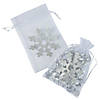 Large Snowflake Organza Drawstring Bags- 12 Pc. Image 1