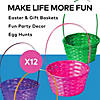 Large Solid Color Bamboo Easter Baskets - 12 Pc. Image 1