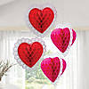 Large Valentine Heart Honeycomb Hanging Decorations - 4 Pc. Image 2