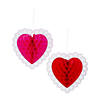Large Valentine Heart Honeycomb Hanging Decorations - 4 Pc. Image 3