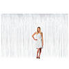 Large White Metallic Fringe Backdrop Curtain Image 1