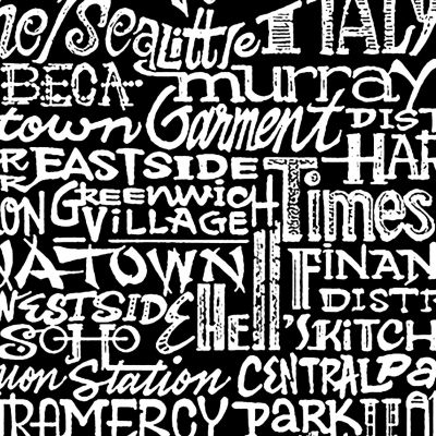 Large Word Art Tote Bag - Neighborhoods in NYC - 20&quot;W x 15&quot;H x 5&quot;D Image 2