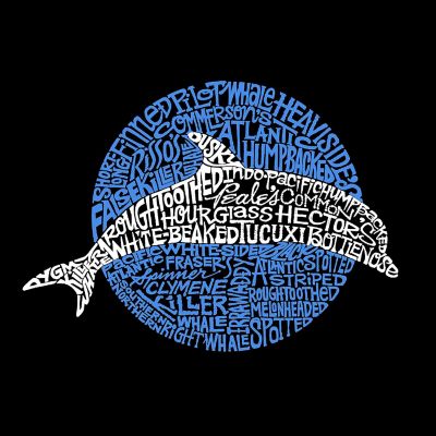 Large Word Art Tote Bag - Species of Dolphin - 20&quot;W x 15&quot;H x 5&quot;D Image 1