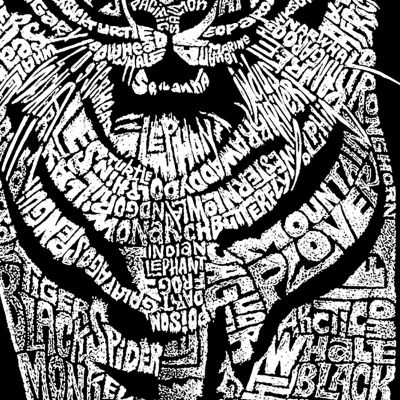 Large Word Art Tote Bag - TIGER - 20&quot;W x 15&quot;H x 5&quot;D Image 2