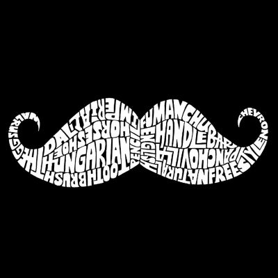 Large Word Art Tote Bag - WAYS TO STYLE A MOUSTACHE - 20&quot;W x 15&quot;H x 5&quot;D Image 1