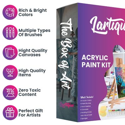Lartique Acrylic Paint Set with All Painting Supplies Image 2