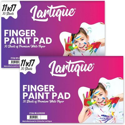 Lartique finger paint paper pad, 11x17 Finger paint pads for kids, 50 Sheets painting paper, 2 Pack Image 1