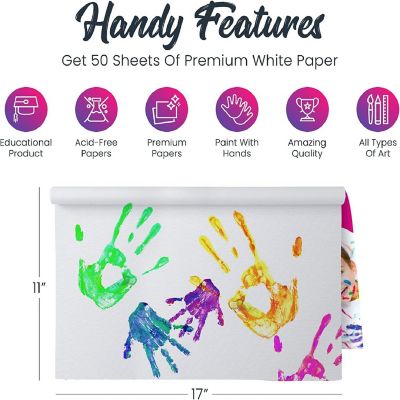 Lartique finger paint paper pad, 11x17 Finger paint pads for kids, 50 Sheets painting paper, 2 Pack Image 1