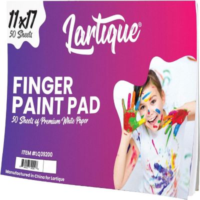 Lartique finger paint paper pad, 11x17 Finger paint pads for kids, 50 Sheets painting paper Image 1