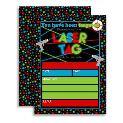 Laser Tag Birthday Invitations 40pc. by AmandaCreation Image 1