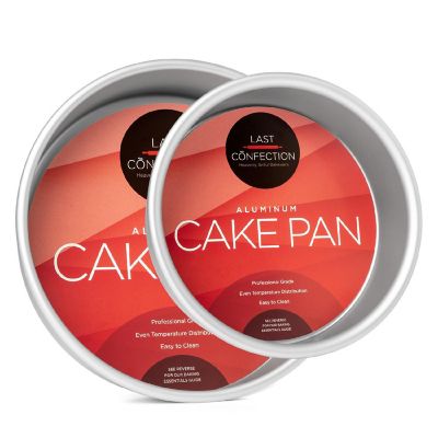 Last Confection 2-Piece Round Cake Pan Set Includes 6" and 9" Aluminum Pans 2" Deep Image 1