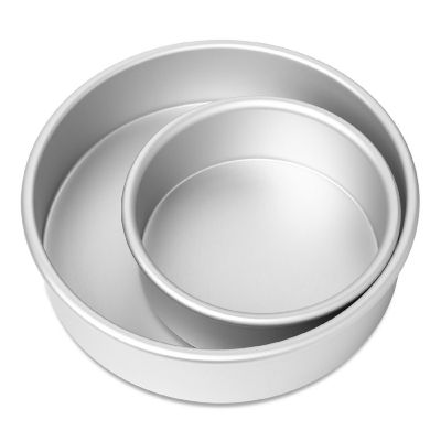 Last Confection 2-Piece Round Cake Pan Set Includes 6" and 9" Aluminum Pans 2" Deep Image 2