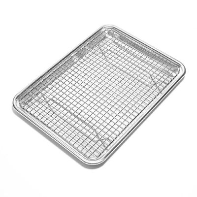 Last Confection 2pk Stainless Steel 8-1/2" x 12" Baking & Cooling Racks - Wire Oven Cookie Rack Image 1