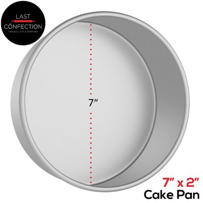 Last Confection 7" x 2" Deep Round Aluminum Cake Pan Baking Tin - Professional Bakeware Image 1