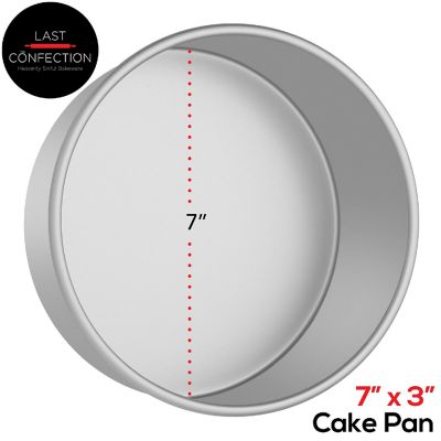 Last Confection 7" x 3" Deep Round Aluminum Cake Pan Baking Tin - Professional Bakeware Image 1