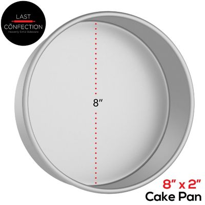 Last Confection 8" x 2" Deep Round Aluminum Cake Pan Baking Tin - Professional Bakeware Image 1