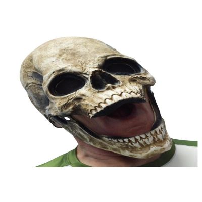 Latex Moving Mouth Skull Adult Costume Mask  One Size Image 1