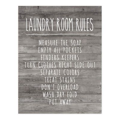 Laundry Room Rules Sign 1Pk 8.5x11in Image 1