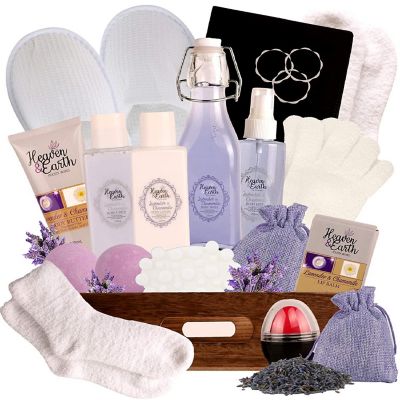 Lavender Passion Spa Gift Basket. with Notebook, Bath Bombs, Lotion and more! Image 1