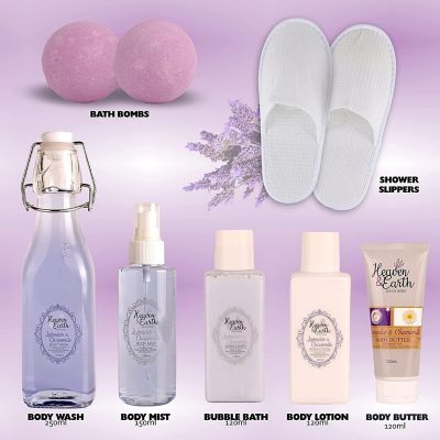 Lavender Passion Spa Gift Basket. with Notebook, Bath Bombs, Lotion and more! Image 1