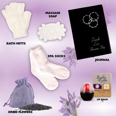 Lavender Passion Spa Gift Basket. with Notebook, Bath Bombs, Lotion and more! Image 2