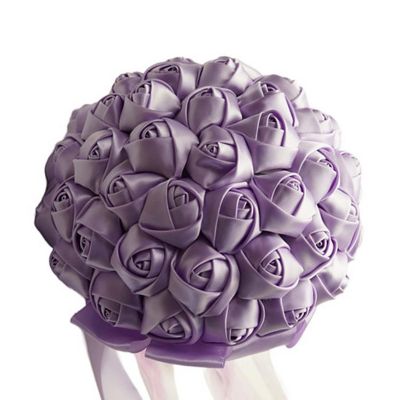 Lavender Rose Bud Satin Bouquet Image 1