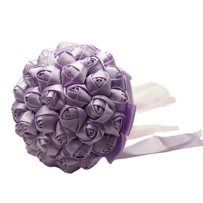 Lavender Rose Bud Satin Bouquet Image 1