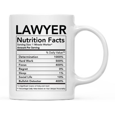 Lawyer Nutritional Facts Coffee Mug Image 2