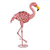 Leaning Solar Flamingo Statue 18.5X7X27" Image 1