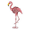 Leaning Solar Flamingo Statue 18.5X7X27" Image 1