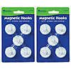 Learning Resources Magnetic Hooks, 1.25" Diameter, White, 5 Per Pack, 2 Packs Image 1