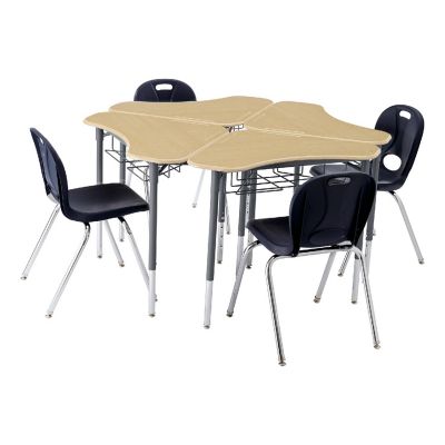Learniture Learniture Boomerang Collaborative Desk with Wire Box (2 Pack) Image 3