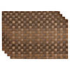 Leather Brown Basketweave Rectangle Woven Placemat (Set Of 4) Image 1