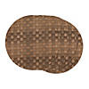 Leather Brown Basketweave Round Woven Placemat (Set Of 4) Image 1