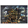 LED Lighted Creepy Haunted House Halloween Canvas Wall Art 23.5" x 16" Image 1