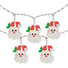 LED Micro Santa Claus Christmas Light Set - 8" Clear Wire - 10ct Image 1