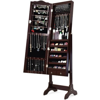 LED Mirrored Jewelry Cabinet Image 1