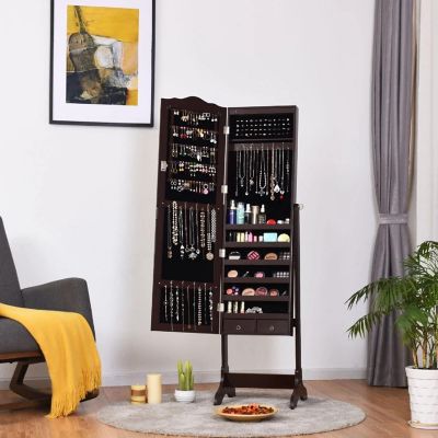 LED Mirrored Jewelry Cabinet Image 1