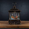 Led Snow Globe Lantern With Santa'S Sleigh Scene 12.25"H Plastic 6 Hr Timer Image 1