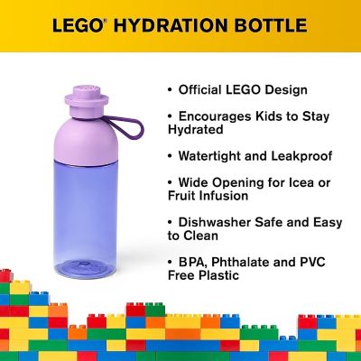 LEGO 16 Ounce Plastic Hydration Bottle  Lavender Image 1