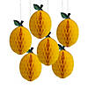 Lemon-Shaped Honeycomb Ceiling Decorations - 6 Pc. Image 1
