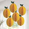 Lemon-Shaped Honeycomb Ceiling Decorations - 6 Pc. Image 2