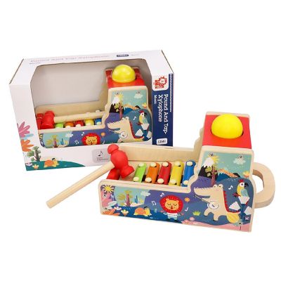 Leo & Friends Pound & Tap Wooden Xylophone w/ Hammer Image 1