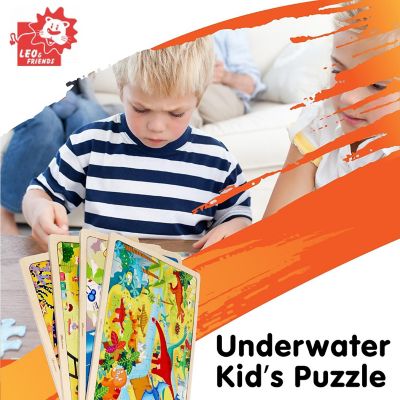 Leo & Friends Underwater Kid&#8217;s Wooden Puzzle 48-Pieces 3yrs+ Image 1